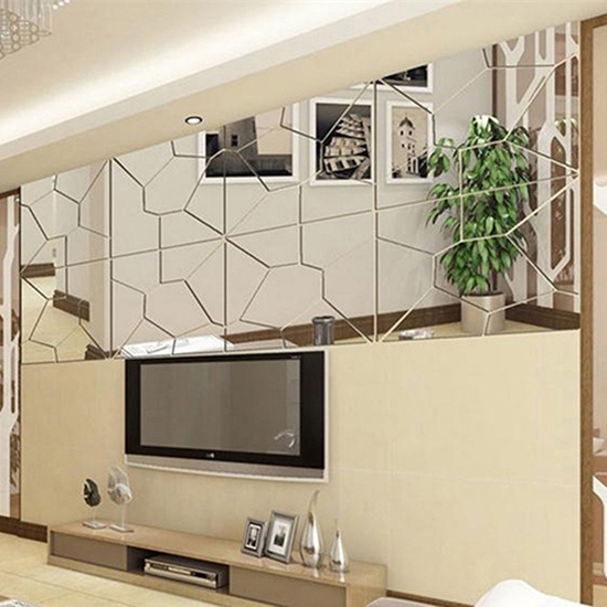 Sticker Dán Tường Họa Tiết 3D Hiệu Ứng Gương Dùng Trong Trang Trí Nhà