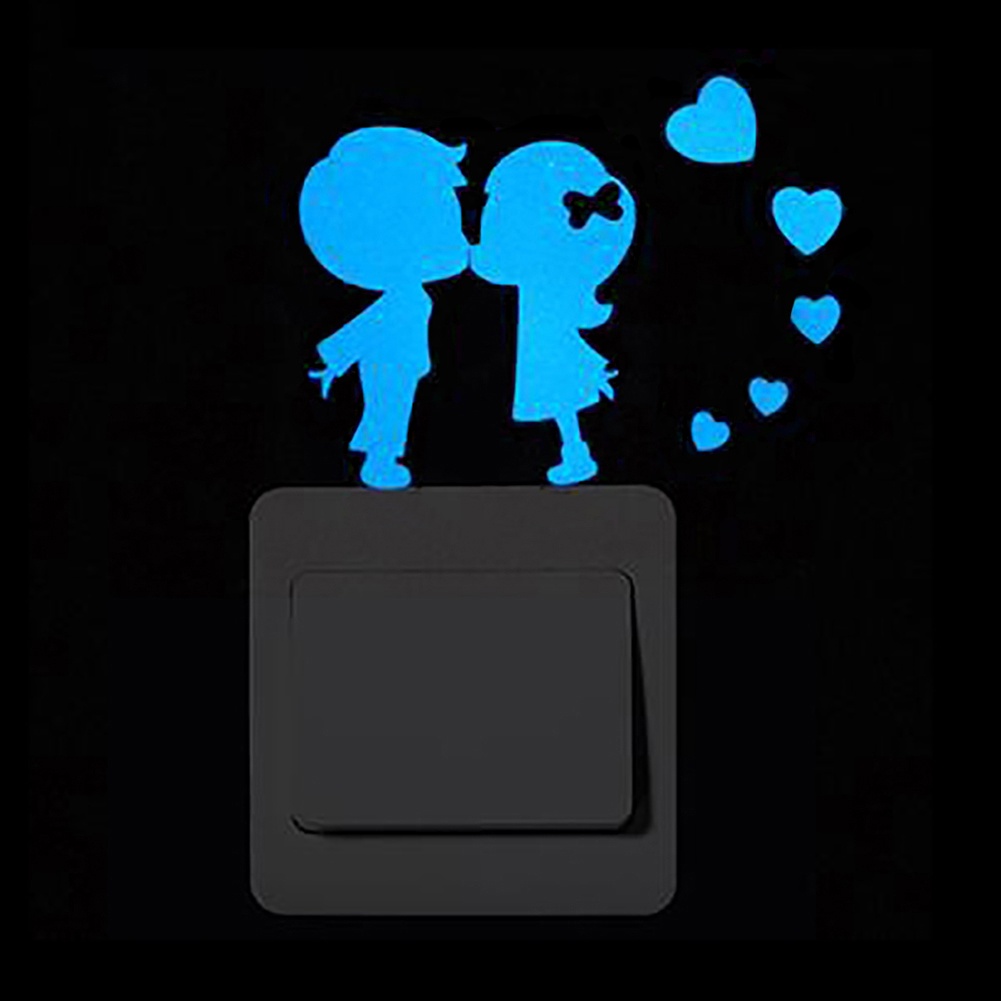 Miếng Dán Tường Trang Trí Hình Động Vật Hoạt Hình Phát Sáng Trong Đêm Tháo Được