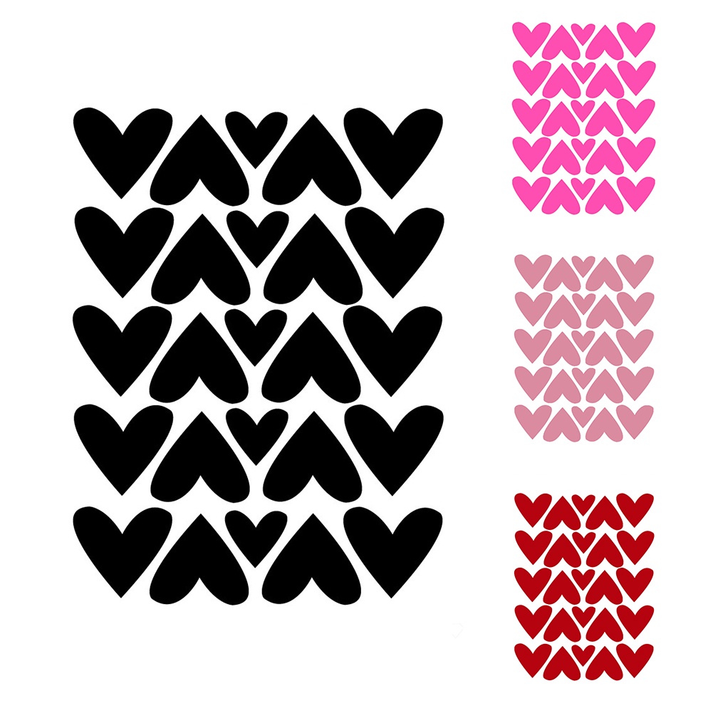 Bộ 25 Miếng Dán Tường Trang Trí Hình Trái Tim Tháo Rời Được
