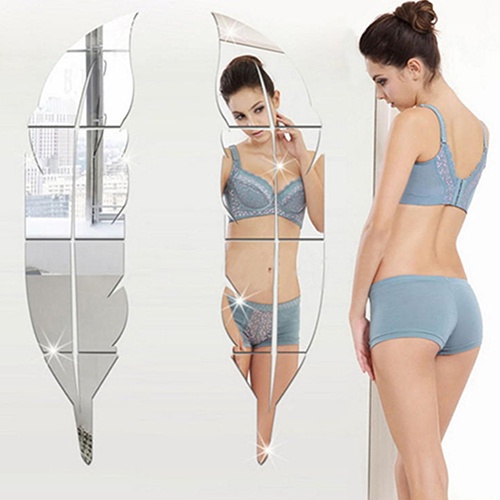 Sticker Dán Tường Họa Tiết 3D Hình Lông Vũ Dùng Trong Trang Trí Nhà