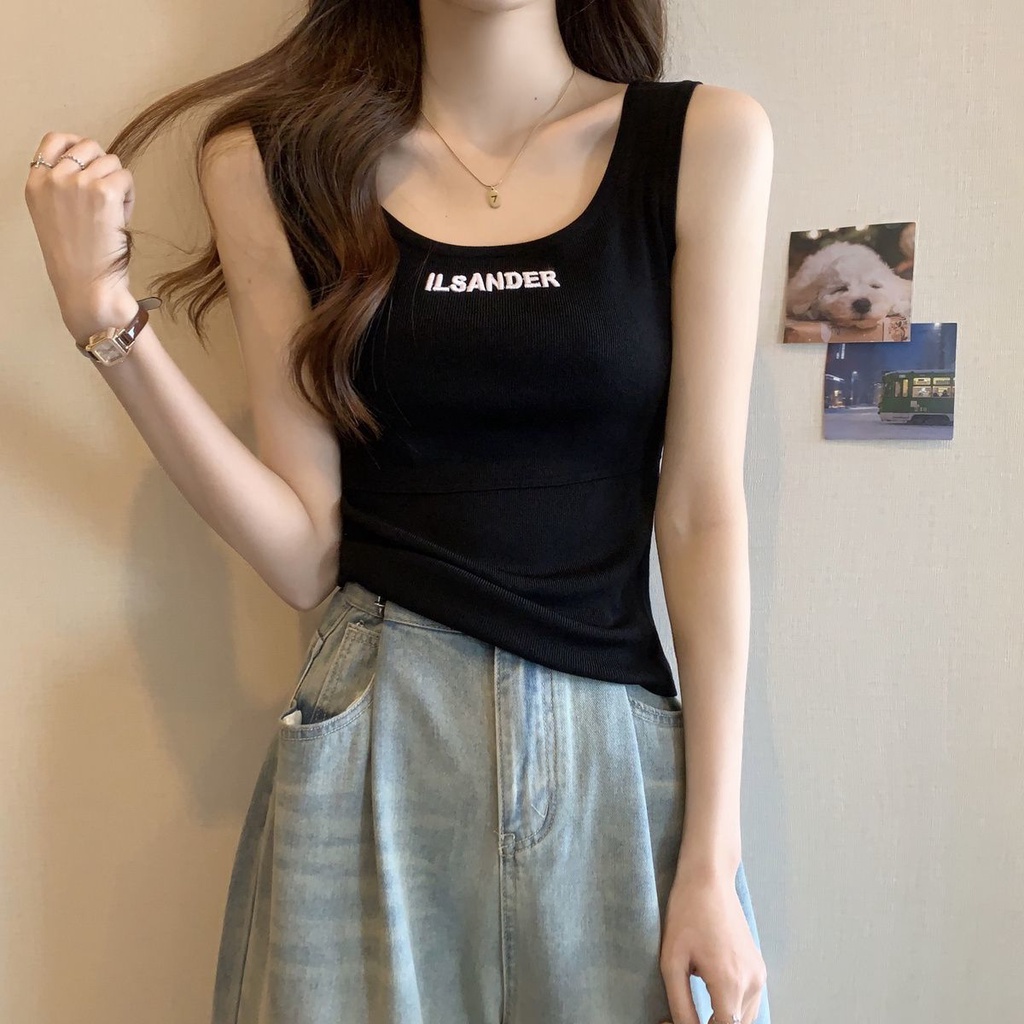 Áo Hai Dây Dáng Ôm Thêu Họa Tiết Thời Trang Mùa Hè Cho Nữ