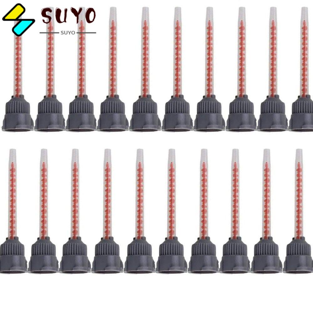 SUYO Bộ 20 Ống Trộn Bằng Nhựa Màu Xám &amp; Cam 1: 1 &amp; 2: 1 2.91 Inch Cho Súng Bắn Keo