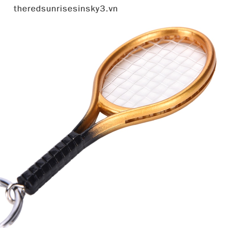 Móc Khóa Hình Vợt Tennis 3D Bằng Kim Loại Sáng Tạo Thời Trang
