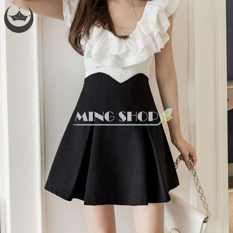 Chân Váy Đen Phong Cách Preppy Kawaii Dễ Phối Đồ Ngọt Ngào Cho Nữ