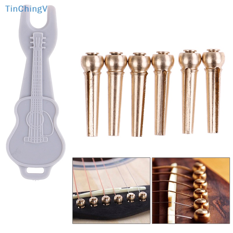 Bộ 6 Chốt Dây Đàn Guitar Bằng Đồng Thau Cao Cấp