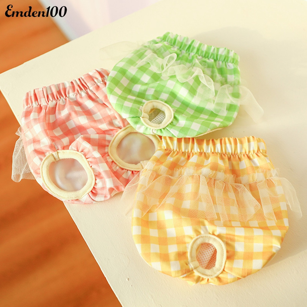 [EMDEN] Tã Quần Sinh Lý Bằng Polyester Co Giãn Chống Rò Rỉ In Họa Tiết Kẻ Sọc Cho Cún Cưng