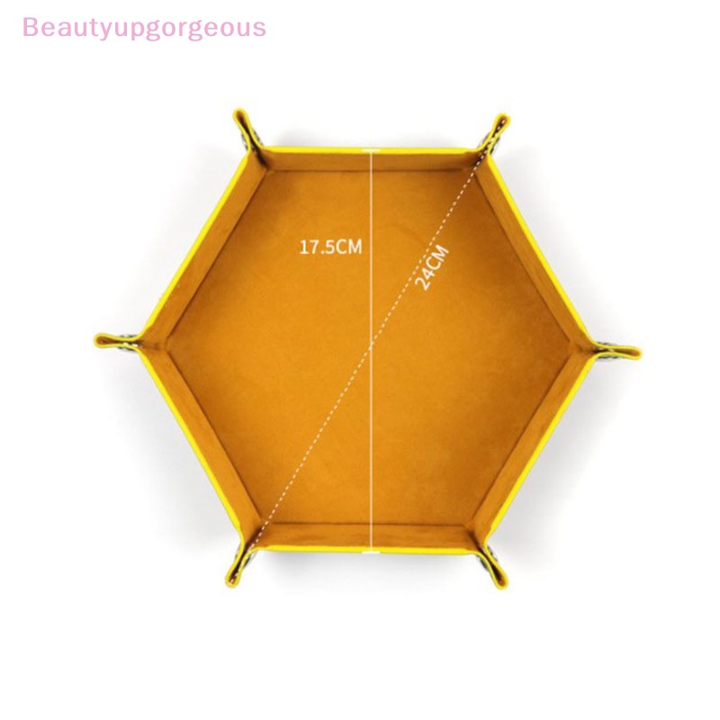 Khay Đựng Xúc Xắc Bằng Da PU Hình Lục Giác / Vuông Gấp Gọn Tiện Dụng