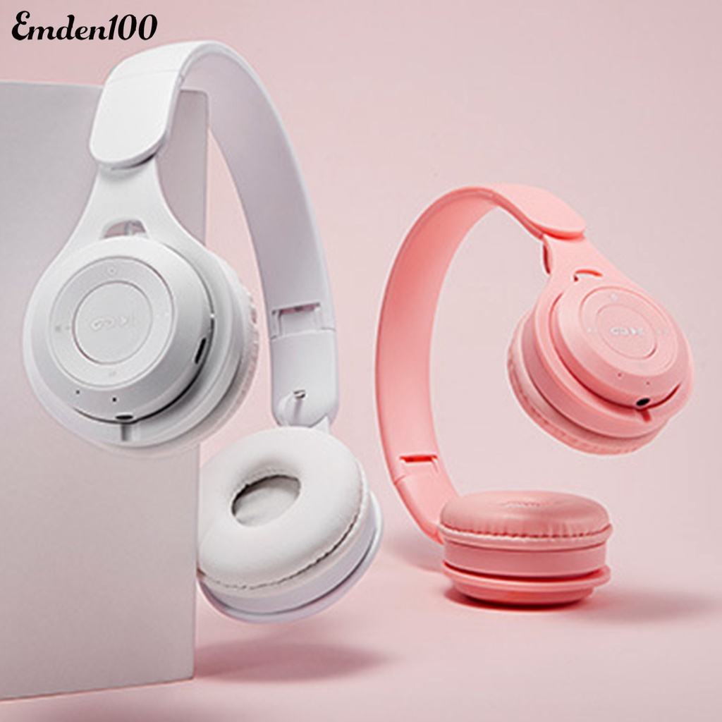 [EMDEN] Tai Nghe Chụp Tai Bluetooth Không Dây M6 Macarons Bass Nặng Chơi Game Có Thể Gập Lại