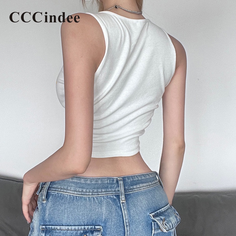 Áo Tank Top Ôm Dáng Màu Tương Phản In Họa Tiết Mèo Thời Trang 2023 Cho Nữ