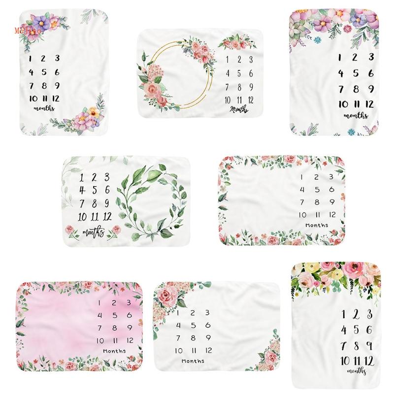 Chăn Flannel Mềm Mại In Hoa Dùng Làm Đạo Cụ Chụp Ảnh Cho Bé Sơ Sinh