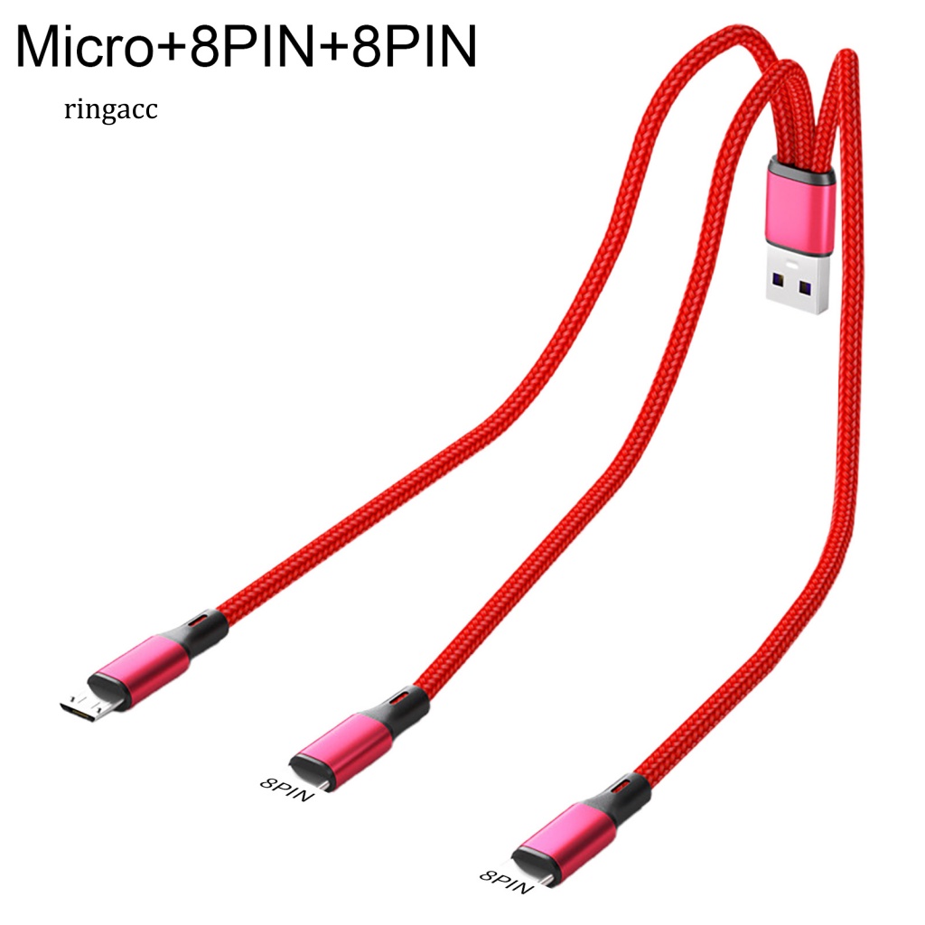 Dây Cáp Sạc Nhanh RGA 3 Trong 1 Loại C 8-pin Micro USB Type-C Dành Cho Điện Thoại Thông Minh