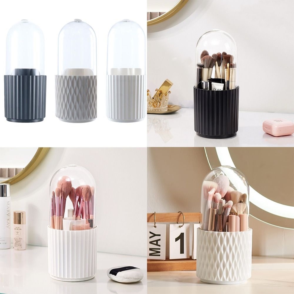 BEAUTY Giá Đỡ Cọ Trang Điểm / Bút Kẻ Sọc Màu Đen Chất Lượng Cao Chống Thấm Nước Xoay 360 Độ Cho Phòng Tắm