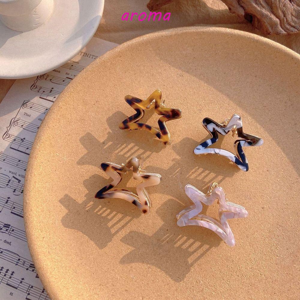 AROMA Kẹp Tóc Hình Ngôi Sao / Cá Mập / Hình Học Dễ Thương Phong Cách Hàn Quốc Cho Bé Gái