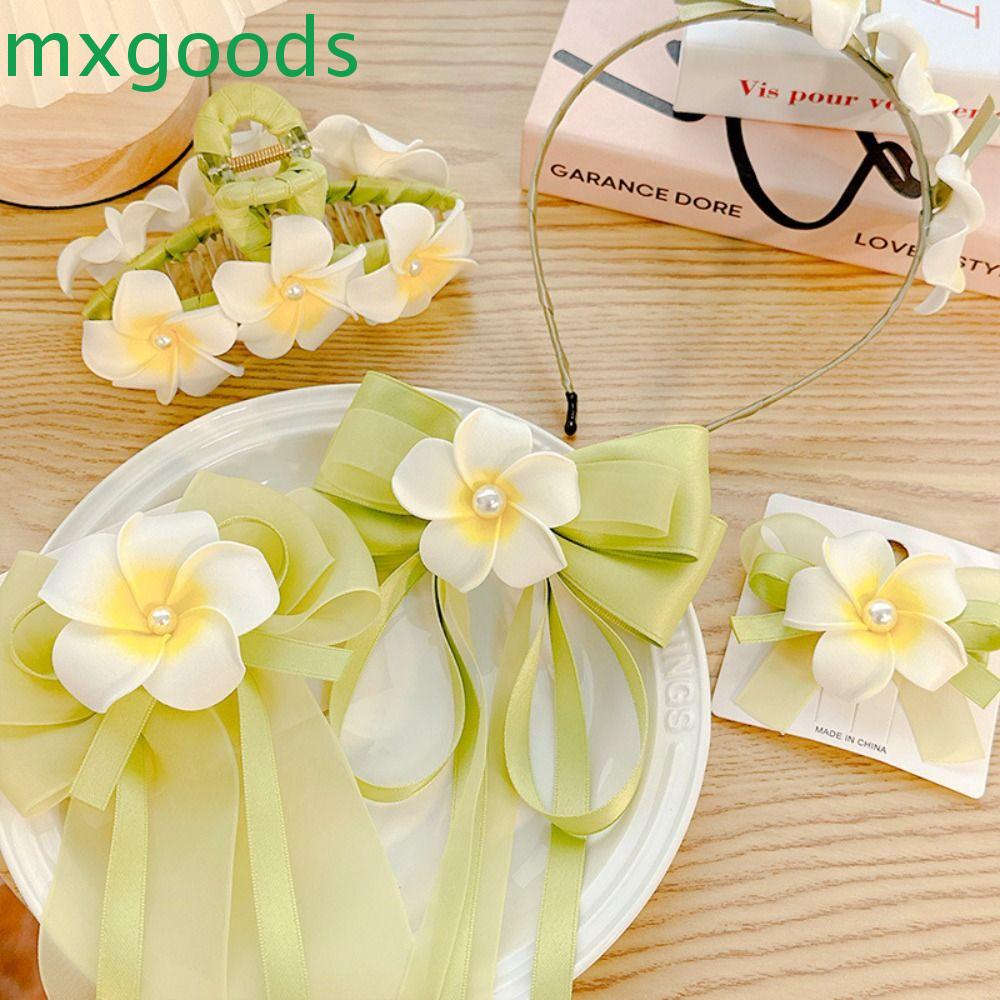MXGOODS Kẹp Tóc Nơ Lưới Đính Hoa Xinh Xắn Cho Bé Gái