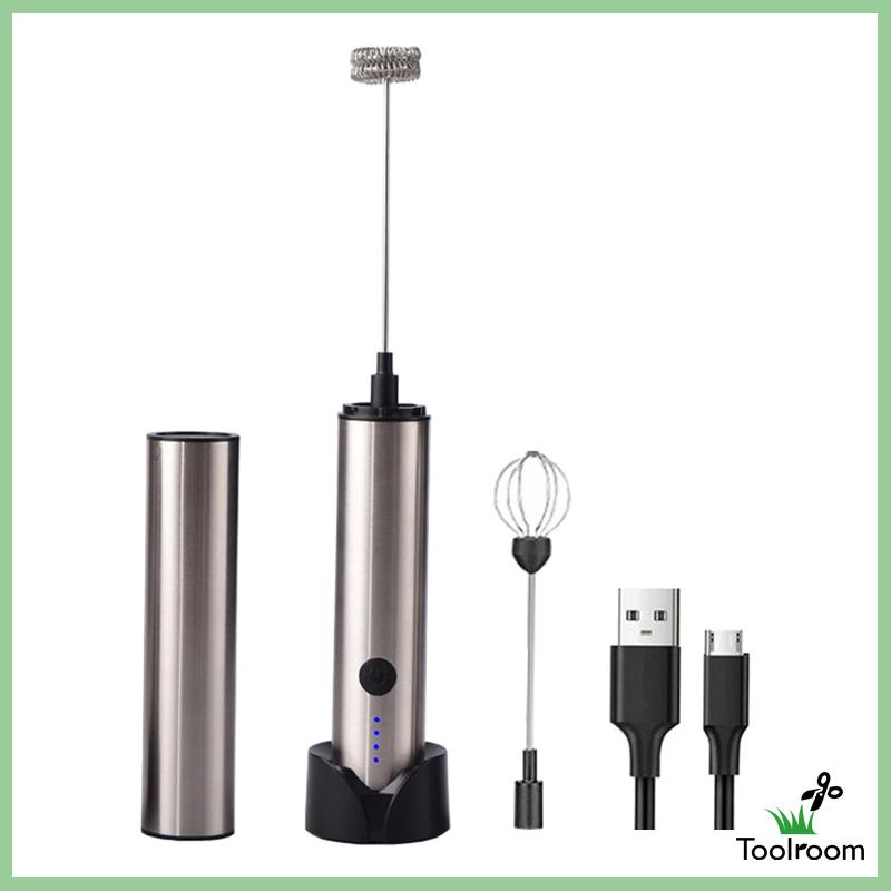 Bộ 3 Dụng Cụ Đánh Sữa Tạo Bọt Latte Cappuccino Bằng Thép Không Gỉ 304 Sạc USB