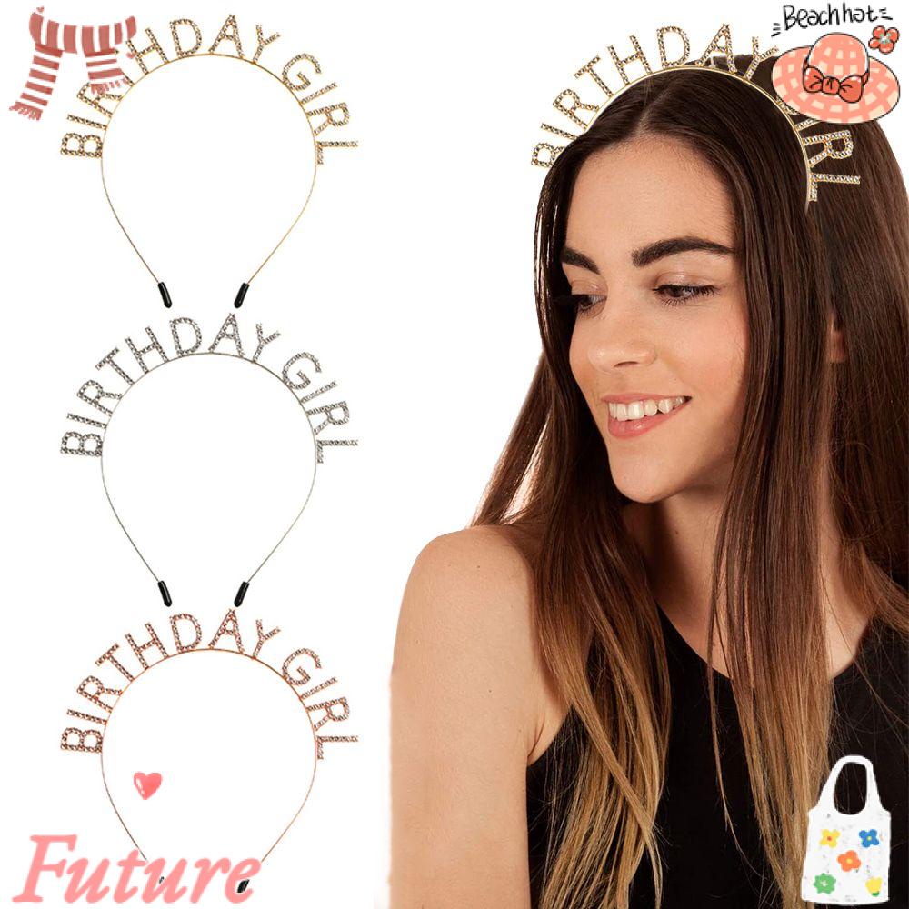 FUTURE Băng Đô Cài Tóc Bằng Hợp Kim Có Đính Đá Đầy Cá Tính