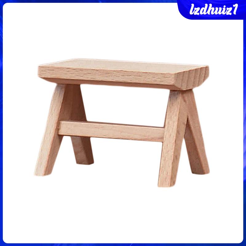 Mô Hình Ghế Gỗ Mini Tỉ Lệ 1 / 12 Trang Trí Nhà Búp Bê