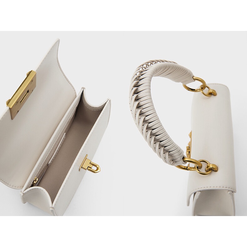 Charles and KEITH Đuổi Ánh Sáng Loạt CK2-50781528 Túi Đeo Chéo Hình Vuông Nhỏ Màu Sắc Đơn Giản Thời Trang Cho Nữ