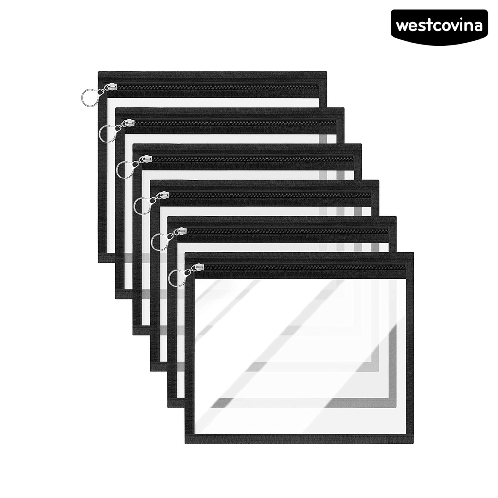 [WSTN] [WSTN]✎Set 6 / 9 / 12 Túi Nhựa PVC Trong Suốt Đa Năng Chống Nước Đựng Đồ Dùng Văn Phòng