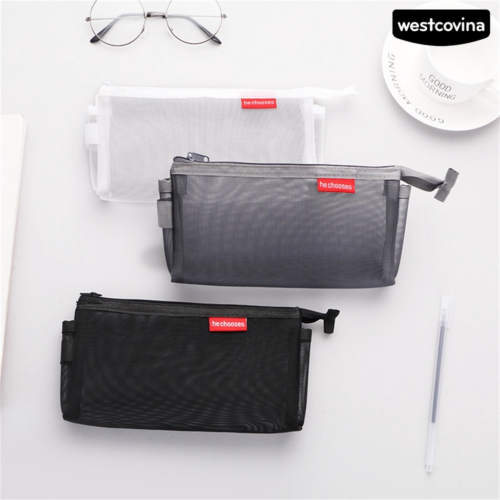 [WSTN]✎Túi Đựng Bút Bằng Lưới Trong Suốt Chống Bụi Sức Chứa Lớn