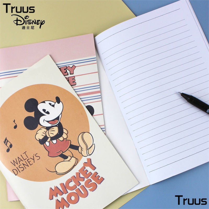Sổ Tay Ghi Chú Bằng Sắt Kẻ Sọc Ngang In Hình Chuột Mickey Disney Cho Học Sinh Trung Học