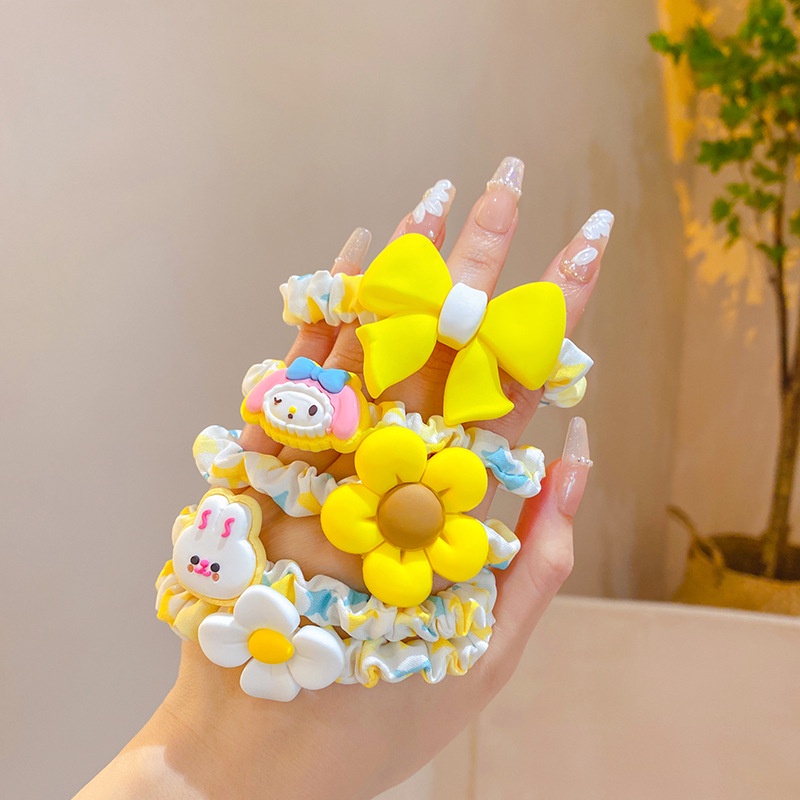 Annie Dây Cột Tóc Cao Su Co Giãn Không Làm Đau Họa Tiết Hoạt Hình Cho Bé Gái