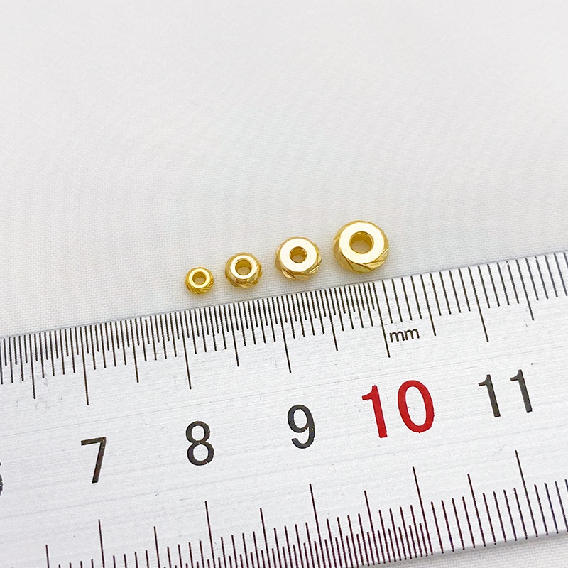 Túi Hạt Tròn Dẹp Cắt Dẹp Hình Hoa Màu Vàng 14K Làm Trang Sức Thủ Công diy