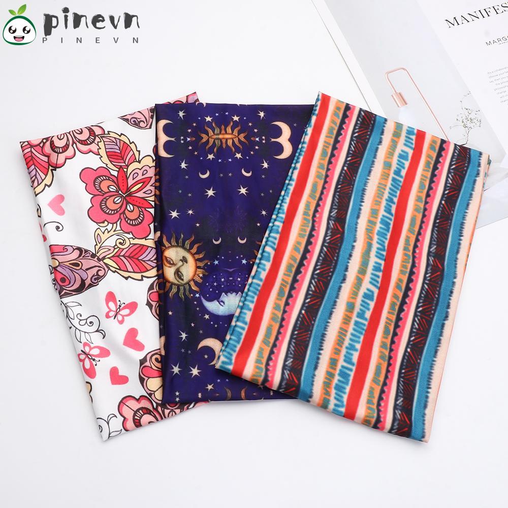 PINEVN Băng Đô Cài Tóc Bản Rộng In Họa Tiết Phong Cách Boho Đơn Giản Thời Trang Cho Nữ