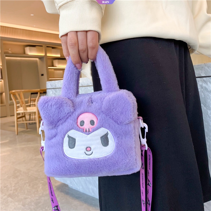 Túi Đeo Chéo Vai Mềm Nhỏ Hình Vuông Họa Tiết Hoạt Hình Sanrio Cinnamoroll My Melody Kuromi Hello Kitty SpongeBob Pom Pom Purin Đáng Yêu [RAIN]