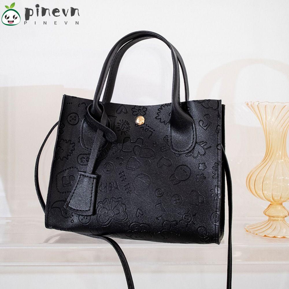 PINEVN Túi Xách Da PU Màu Trơn Thời Trang Cho Nữ