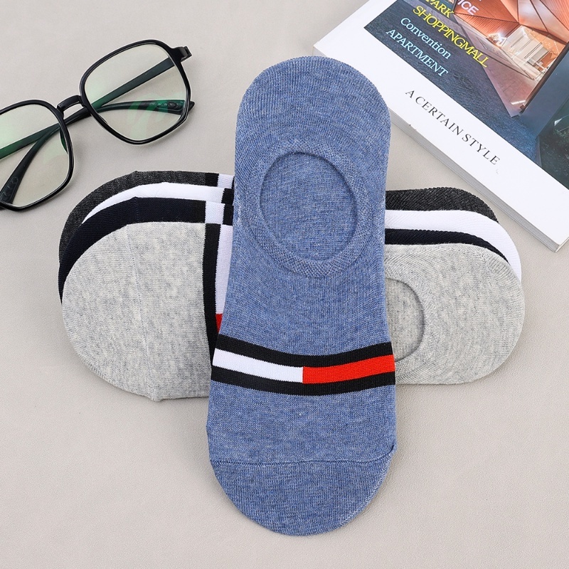 Vớ Cotton Mềm Mại Thoáng Khí Chống Trượt Họa Tiết Kẻ Sọc Đơn Giản Thời Trang Mùa Hè Cho Nam