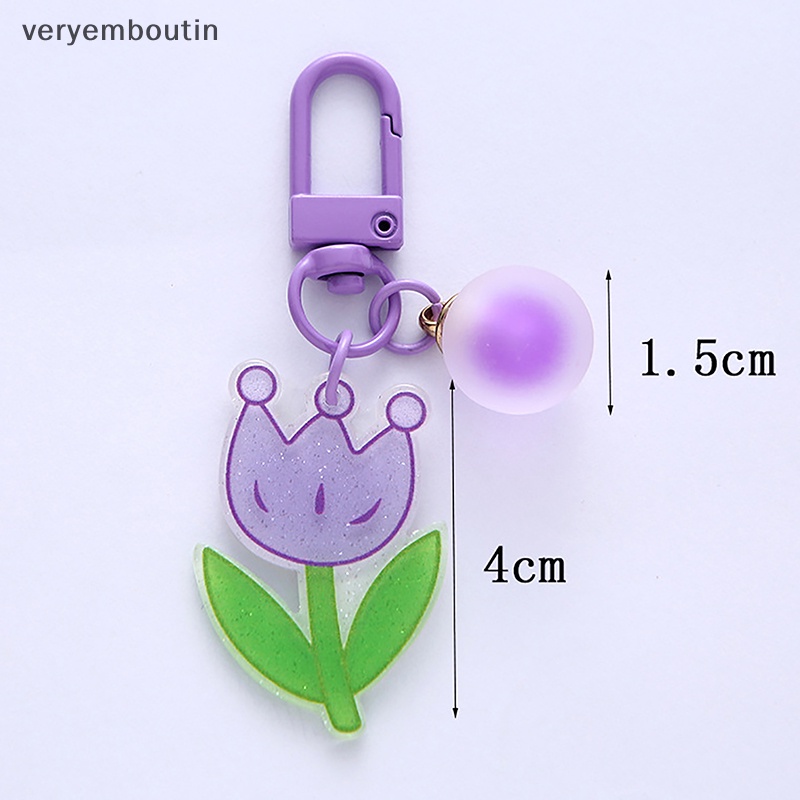 Móc Khóa Hình Bông Hoa / Vương Miện Màu Sắc Ngọt Ngào Xinh Xắn Cho Nữ