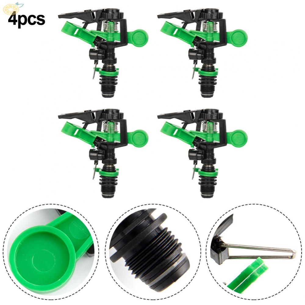 【VARSTR】Sprinklers 4pcs For Garden Hoses Impact Sprinklers Heads 1/2 Inch Plastic