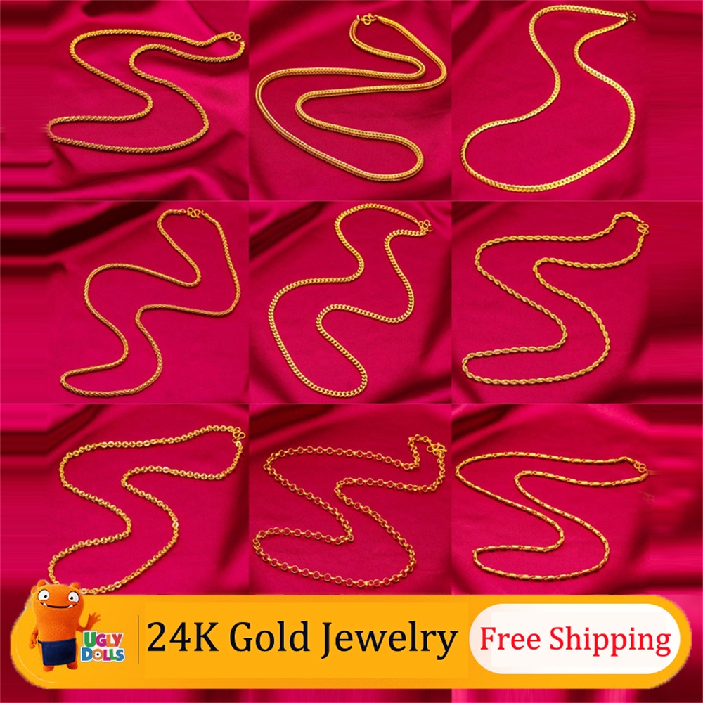 Dây Chuyền Mạ Vàng 24K Dài 60cm Hình Xương Rắn Thời Trang Cho Nam Nữ