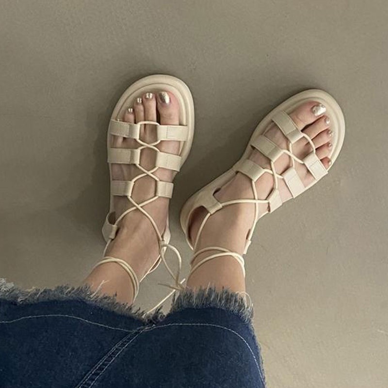 Xăng đan Đế Dày Mềm Mại Phong Cách Retro Thời Trang Cho Nữ