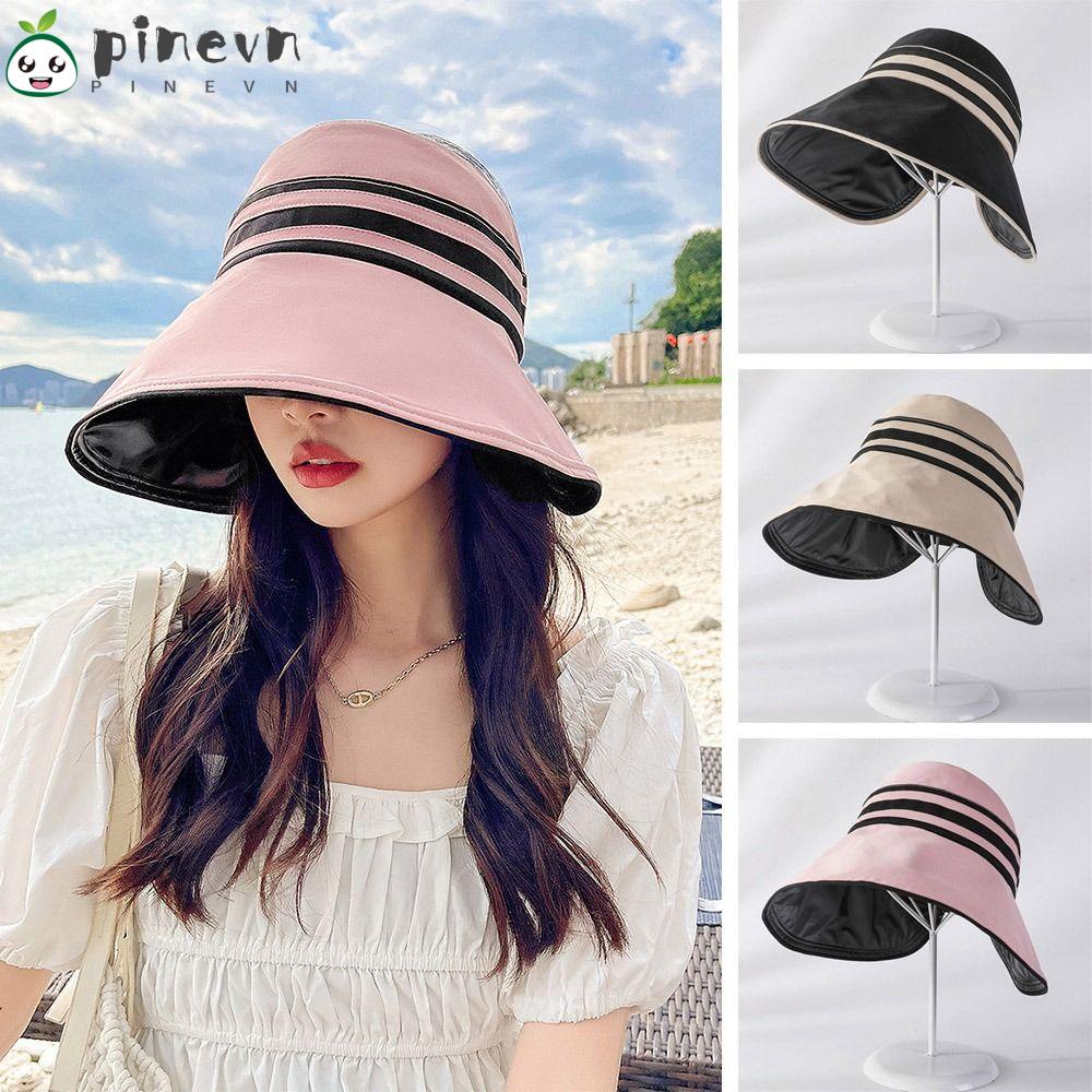 PINEVN Nón Tai Bèo Rộng Vành Chống Nắng Có Dây Đeo Gấp Gọn Thời Trang Cho Nữ