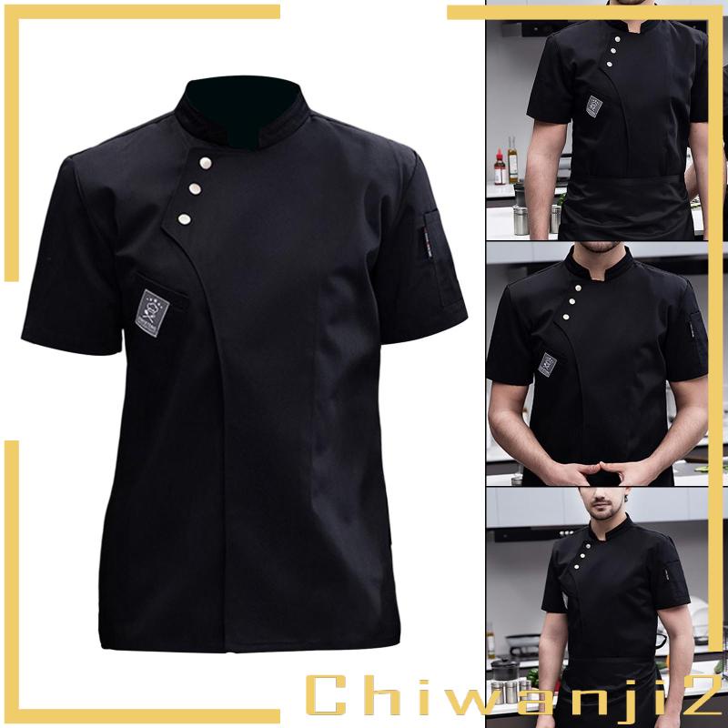 Áo Khoác Đầu Bếp Ngắn Tay Thoải Mái Thời Trang Unisex