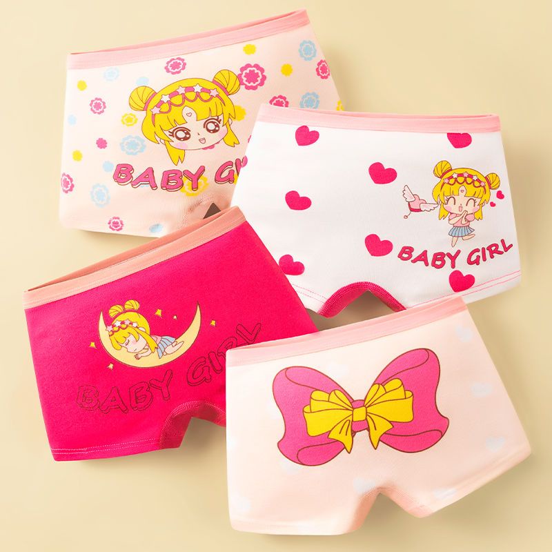 Quần Lót Boxer Vải Cotton Thiết Kế Dễ Thương Cho Bé Gái