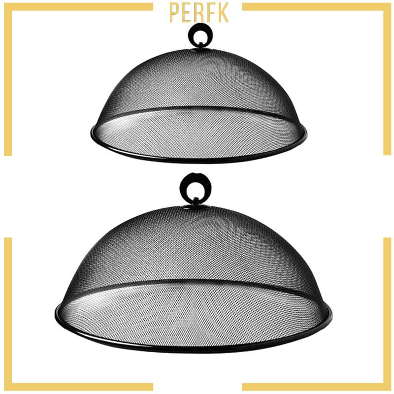Set 2 Lồng Lưới Sắt Màu Đen Đậy Thức Ăn Tiện Lợi