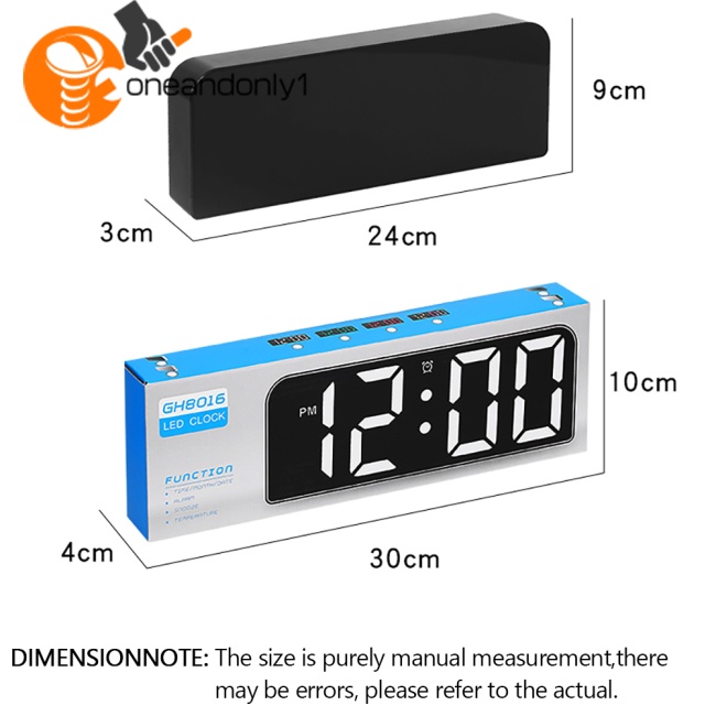 Đồng Hồ Kỹ Thuật Số Treo Tường 12 / 24 Giờ Chế Độ Đèn LED Tự Động Dùng Trong Nhà Bếp / Văn Phòng