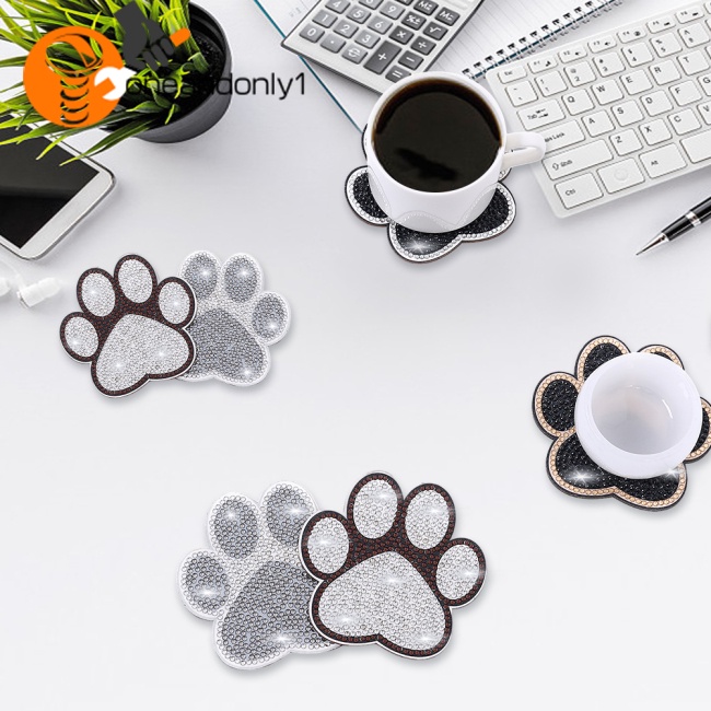 Bộ 10 Đế Lót Ly Cách Nhiệt Hình Bàn Chân Mèo Dễ Thương Diy