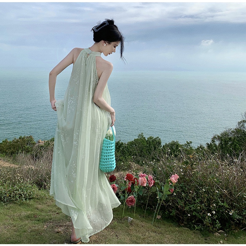 Đầm Voan Hoa Không Tay Dáng Rộng Thời Trang Mùa Hè Xinh Xắn