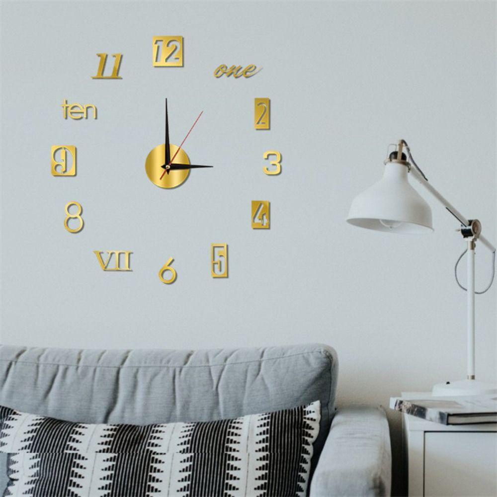 LANSEL Đồng Hồ Treo Tường 3D Phát Quang Không Khung Trang Trí Nhà Cửa DIY
