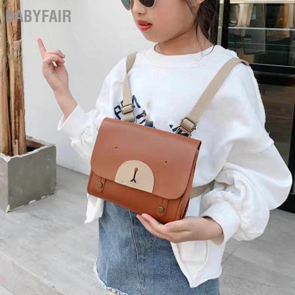 Babyfair Ba Lô Gấu Trẻ Em PU Hoạt Hình Túi Mầm Non Mẫu Giáo Mini Dễ Thương Đi Học Cho Bé 1 Đến 3 Tuổi