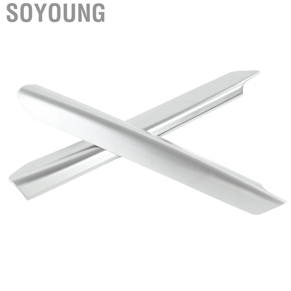 Soyoung Center Console Side Strip Back Adhesive Silver Chrome Wearproof ABS Decorative  Gear Shift Trim for Car Interiors