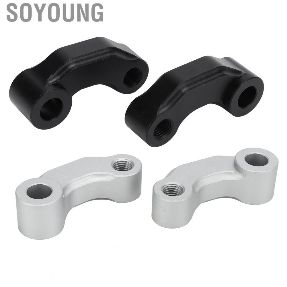 Soyoung Wing Mirror Extension Mount  Durable Easy Installation 2 Pcs Stylish Rearview Extend Adapter for Motorcycle