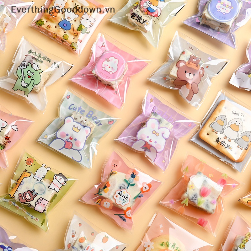 Set 100 Túi Nhựa Trong Suốt Đựng Bánh Kẹo
