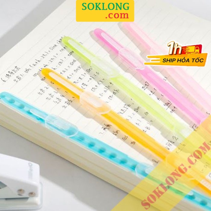 Set 3 thanh cài nẹp tài liệu K50 màu Pastel thanh kẹp đóng gáy sổ A5/B5 tiện lợi