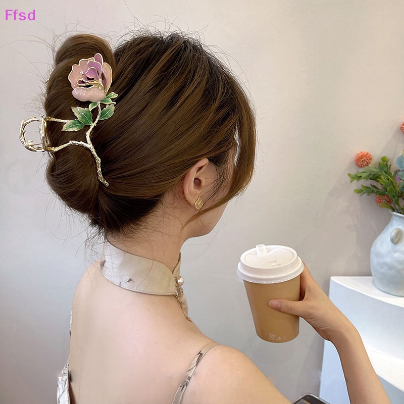 {Ffsd} Kẹp Tóc Hình Hoa Hồng Tinh Tế Thời Trang Phong Cách Trung Hoa Dành Cho Nữ * Hàng Bán Chạy