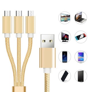 Dây Cáp Sạc Chia 3 Trong 1 Cổng Micro USB Sang 3 Cổng Micro USB